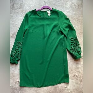 H&M Long Sleeve Dress with Floral Sleeve Accents